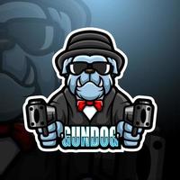 Bulldog mafia mascot esport logo design vector