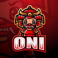 Oni mascot esport logo design vector