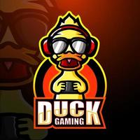 Duck gaming mascot esport logo design vector