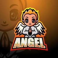 Angel boy mascot esport logo design vector