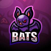 Bat mascot esport logo design vector