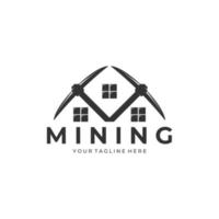 mining vintage logo illustration vector template design