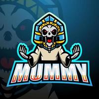 Mummy mascot esport logo design vector