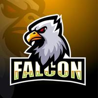 Falcon mascot esport logo design vector