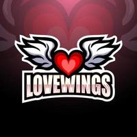 diseño de logotipo de esport de alas de ángel