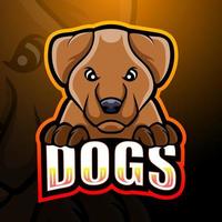 Dog mascot esport logo design vector