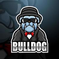 diseño de logotipo de esport de mascota de bulldog vector