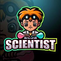 Scientist mascot esport logo design