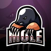 Mole mascot esport logo design vector