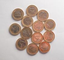 Many one Euro coins photo