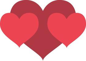 Three Hearts Filled Icon Vector