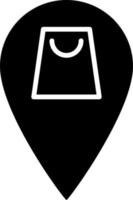 Shopping Bag Location Glyph Icon Vector