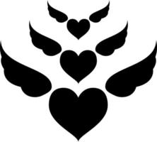 Heart With Wings Glyph Icon Vector