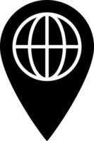 Globe Location Glyph Icon Vector