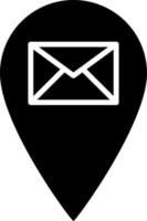 Mail Location Glyph Icon Vector