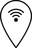 WiFi Location Outline Icon Vector