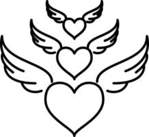 Heart With Wings Outline Icon Vector