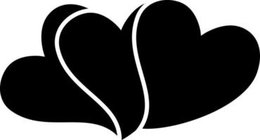 Three Hearts Glyph Icon Vector