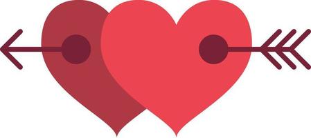 Two Heart With Arrow Filled Icon Vector