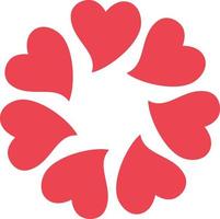 Heart Circle Filled Icon Vector
