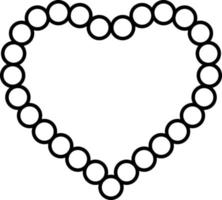 Pearl Heart Outline Icon Vector