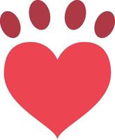 Paw Heart Filled Icon Vector