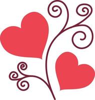 Floral Heart Filled Icon Vector