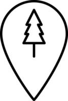 Forest Location Outline Icon Vector