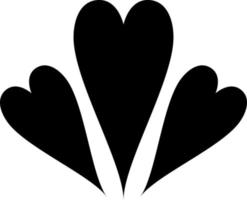 Three Heart Glyph Icon Vector