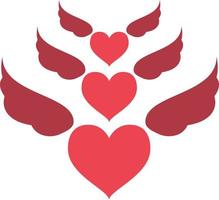 Heart With Wings Filled Icon Vector