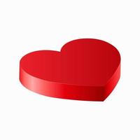 icono de corazón rojo brillante 3d para st. día de San Valentín vector