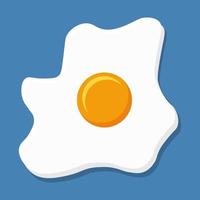huevo frito o huevos revueltos aislado sobre fondo azul. vector
