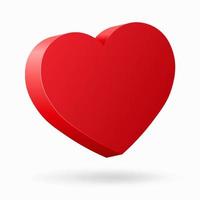 3d shiny red heart icon for St. Valentines Day vector