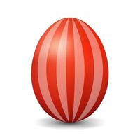 Red chicken egg for easter Realistic and volumetric egg vector