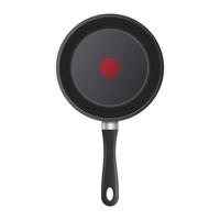 Realistic frying pan in top view isolated on white background vector