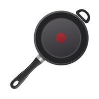 Realistic frying pan in top view isolated on white background vector