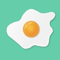 Fried egg or scrambled eggs isolated on green menthol background vector
