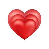 Volumetric shiny red heart icon for St. Valentines Day vector