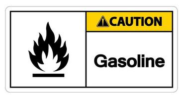 Precaución signo de símbolo de gasolina sobre fondo blanco. vector
