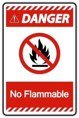 Danger No Flammable Symbol Sign On White Background