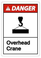 Danger Overhead Crane Symbol Sign On White Background vector