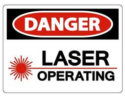 Danger Safety Sign Laser Operating On White Background vector