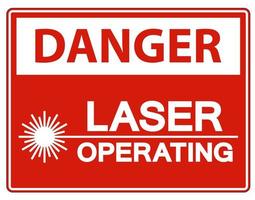 Danger Safety Sign Laser Operating On White Background vector