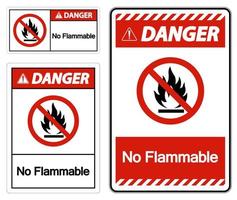 Danger No Flammable Symbol Sign On White Background vector