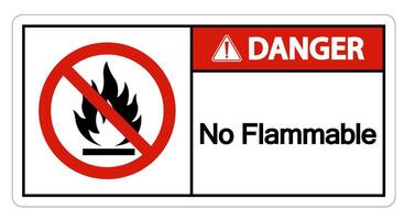 Danger No Flammable Symbol Sign On White Background vector