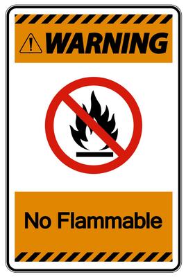 Warning No Flammable Symbol Sign On White Background