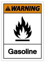 Warning Gasoline Symbol Sign On White Background vector