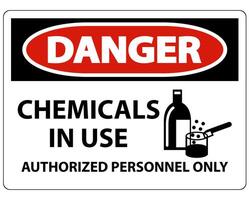 Danger Chemicals In Use Symbol Sign On White Background vector