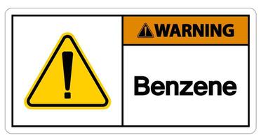 Warning Benzene Symbol Sign On White Background vector