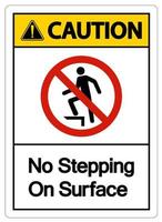 Caution No Stepping On Surface Symbol Sign vector